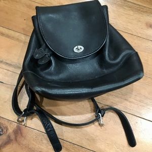Coach Black Backpack Silver Buckles